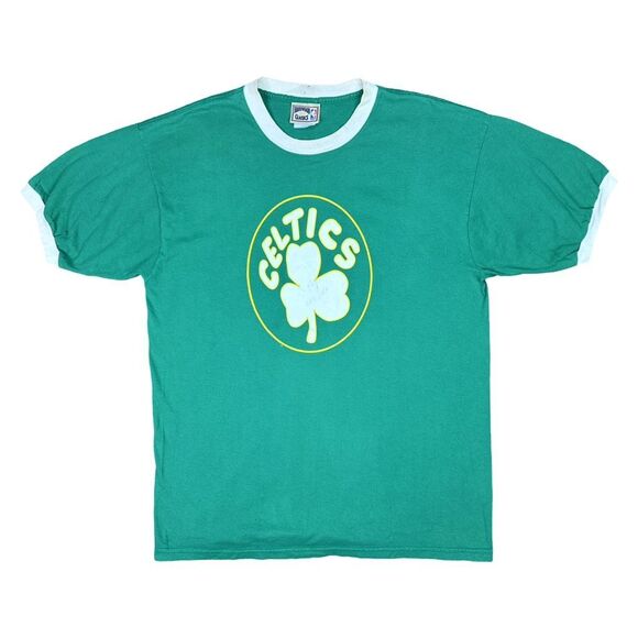 Vintage Hardwood Classics x Majestic Boston Celtics Ringer Tee - Size XL - Picture 1 of 11